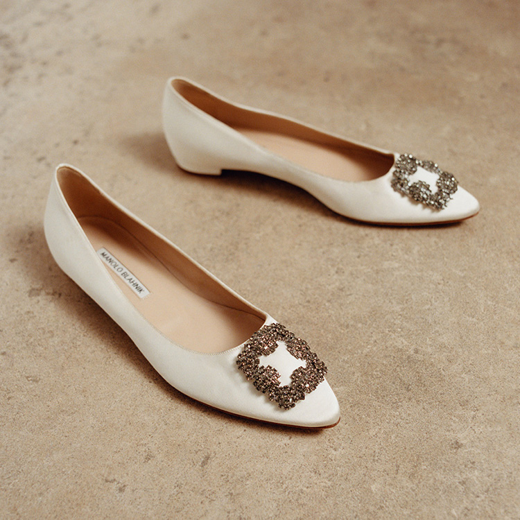 Manolo Blahnik flat bridal shoes