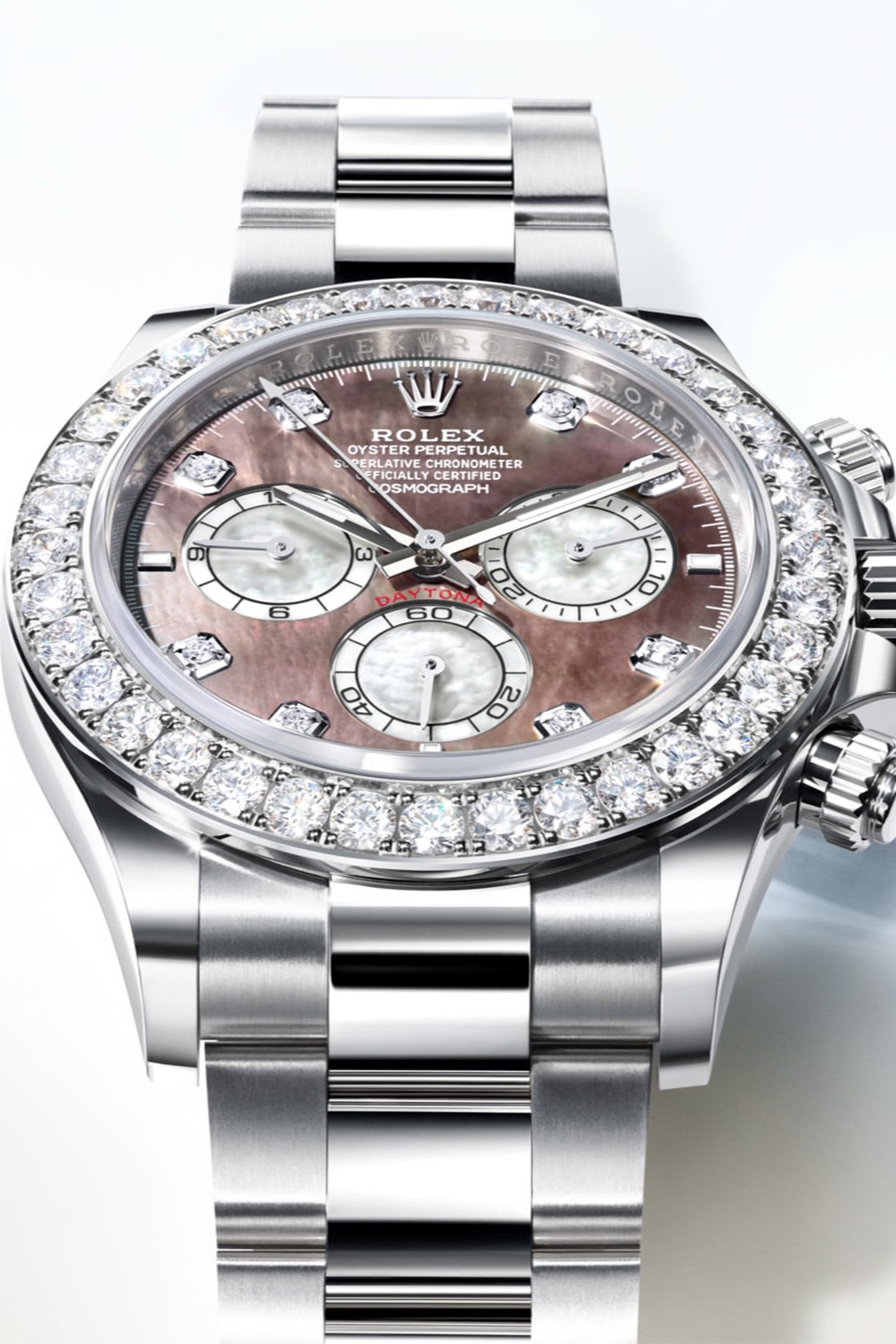 Rolex Daytona Watch with Diamonds and mother of pearl face