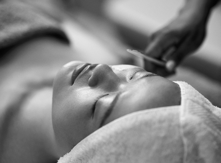 Woman having a facial