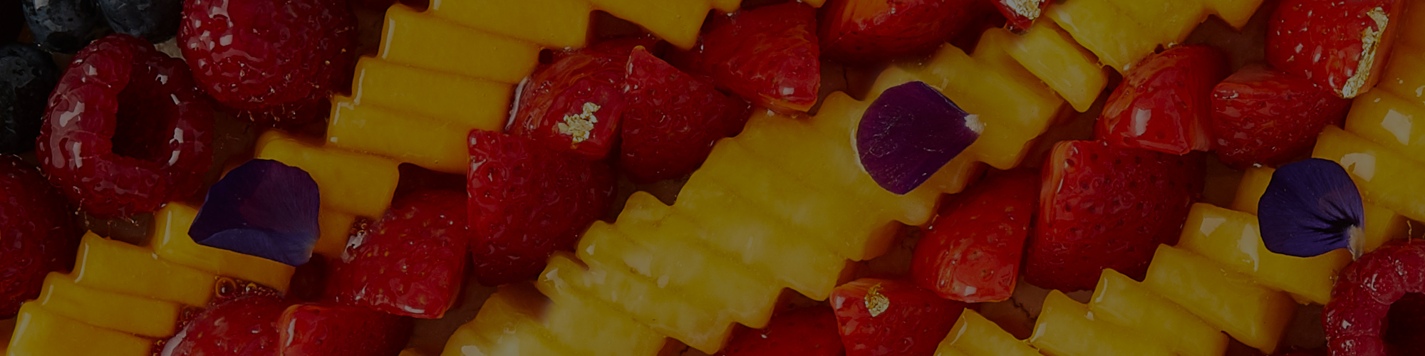 Birdseye view of Fresh Fruit Sponge Layer Cake