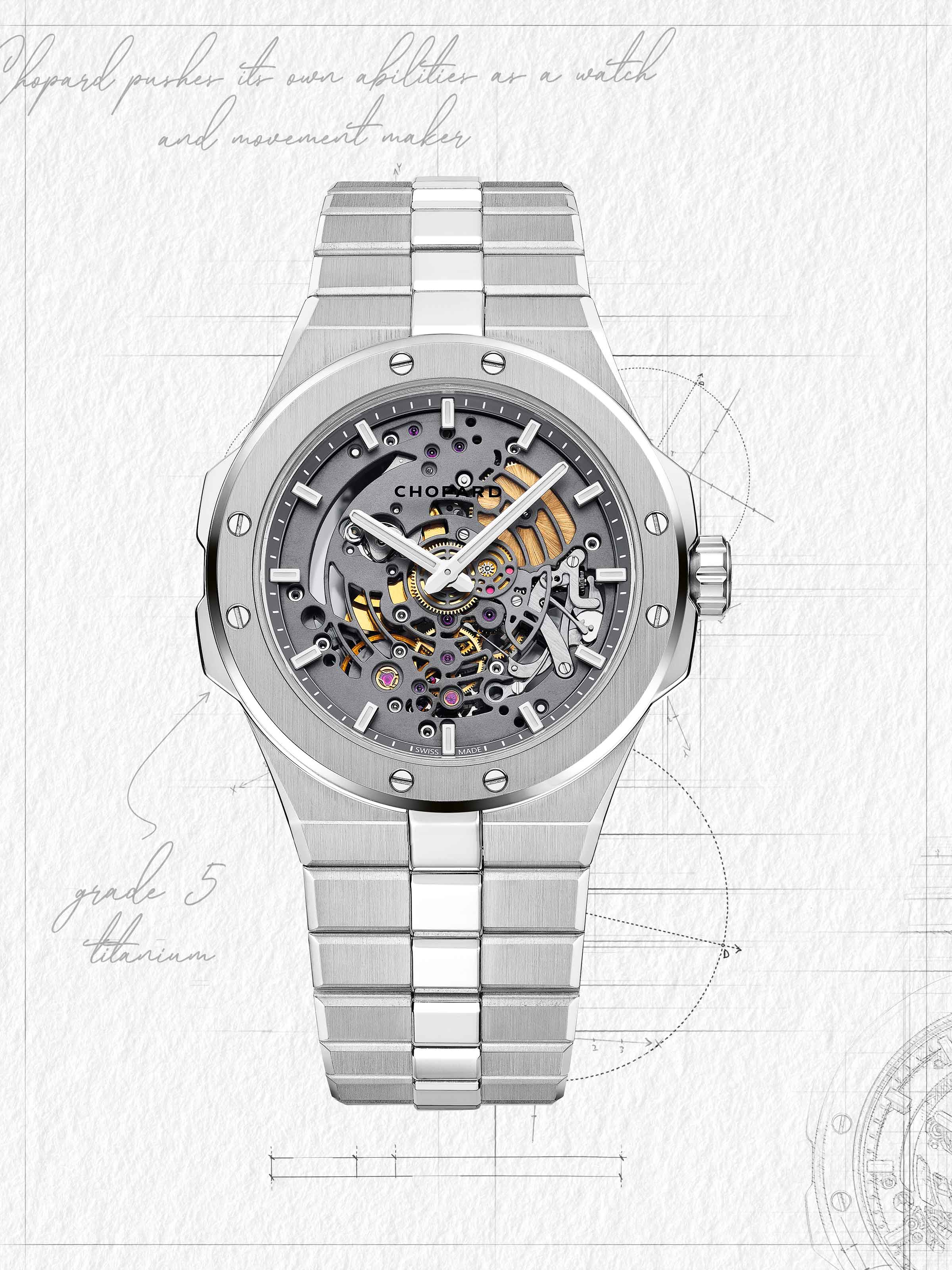 Sketch of Chopard Alpine Eagle 41 XP TT in titanium