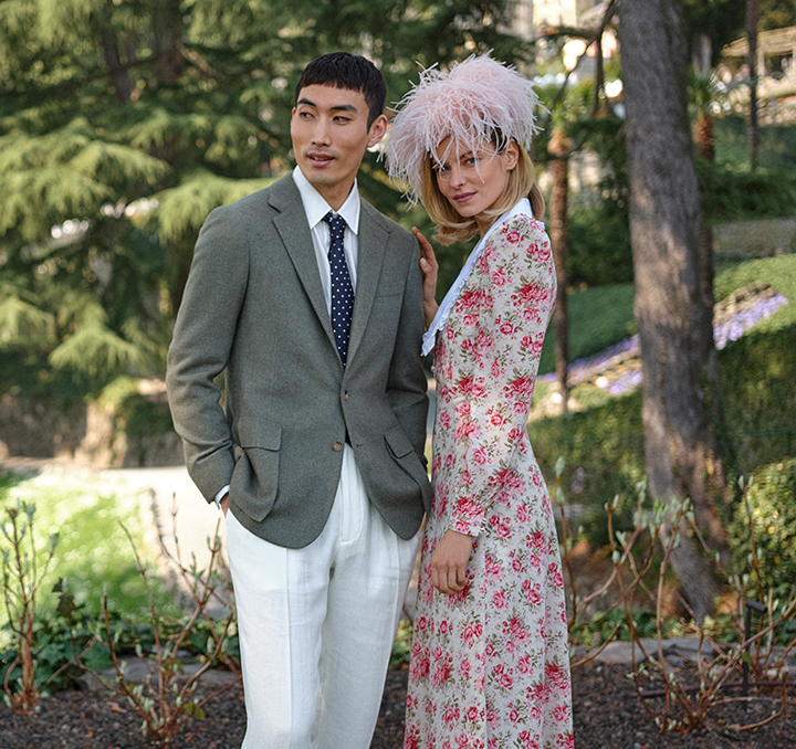 Man and women dressed in occasionwear