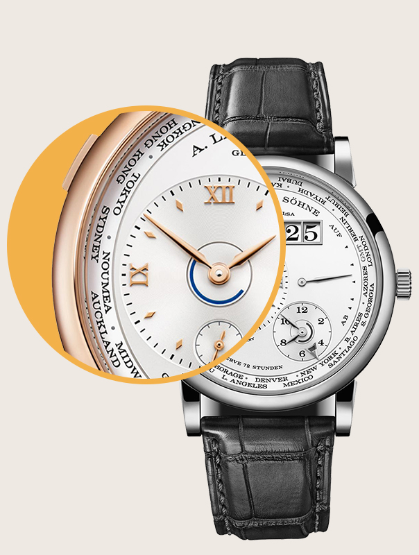 A. Lange & Söhne Rose Gold Lange 1 Time Zone Watch 41.9Mm