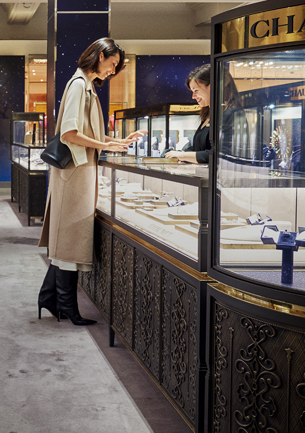 Customer browsing the Fine Jewellery Rooms