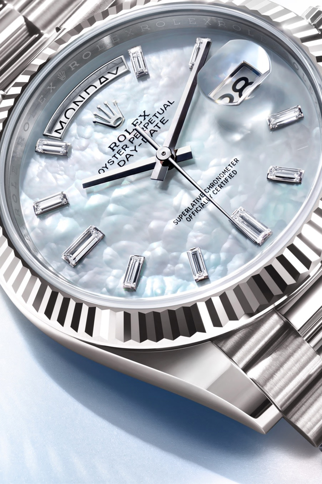 Rolex Day-Date white gold watch with mother-of-pearl dial