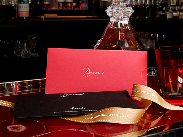 Harrods Experiences gift voucher at Baccarat Bar