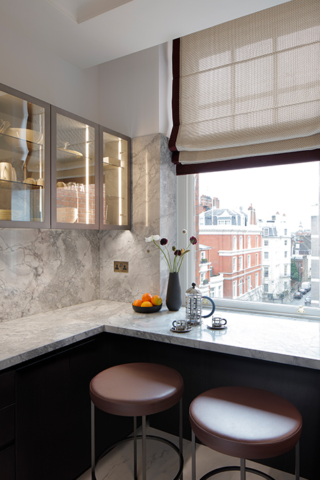 Breakfast bar area looking out on the street view