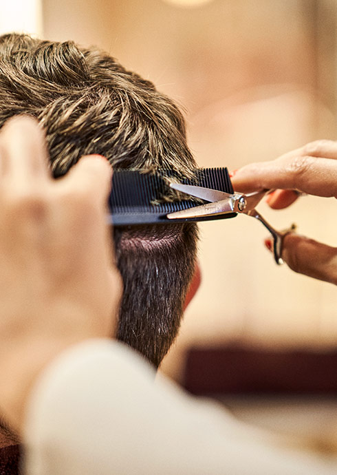 Man getting his hair cut