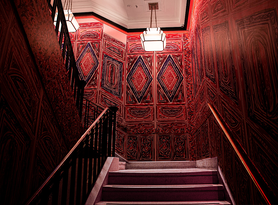 Stair way down to the Baccarat Bar