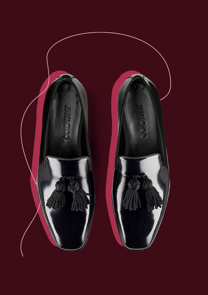 9 JIMMY CHOO  Foxley Patent Leather Loafers