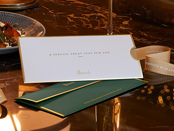 Harrods Experience gift vouchers