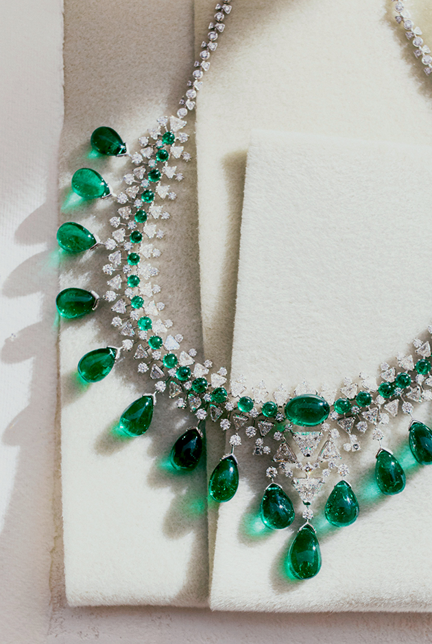 David Morris Monsoon necklace with emeralds