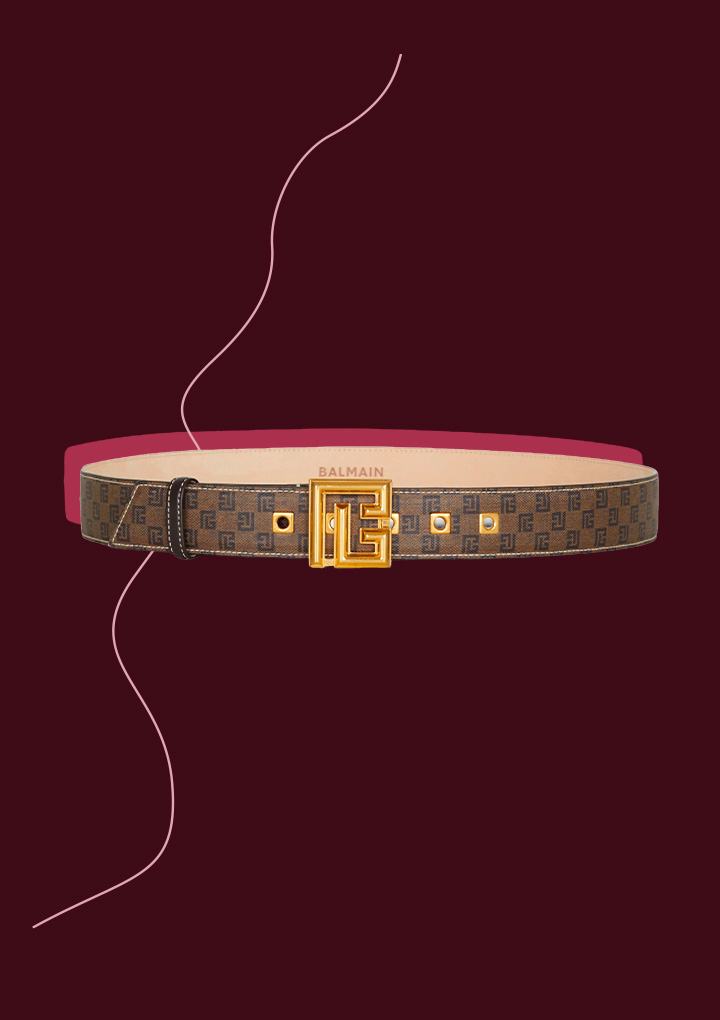 5 BALMAIN  Monogram-Buckle Belt