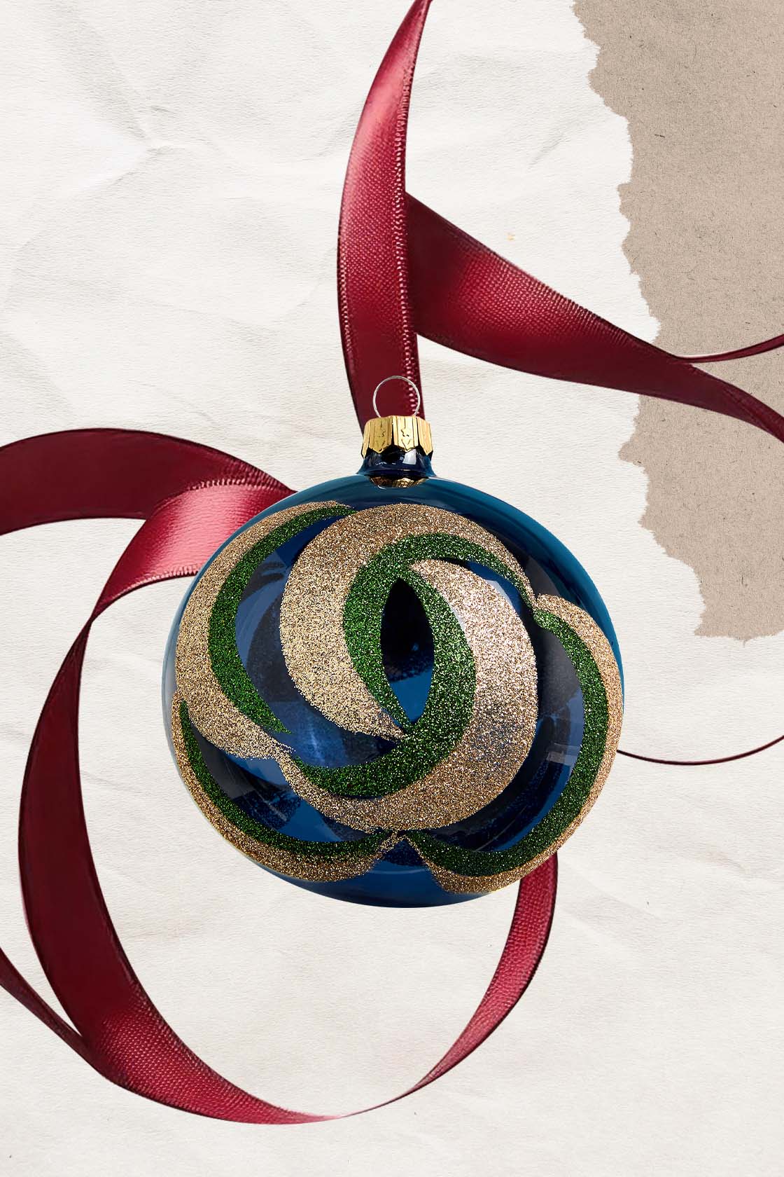 Harrods Glass Swirl Pattern Bauble