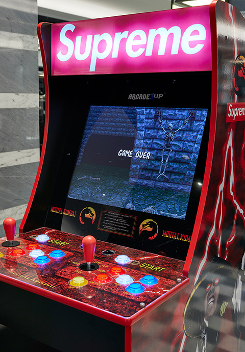 Retro arcade game in The Edit LDN boutique at Harrods