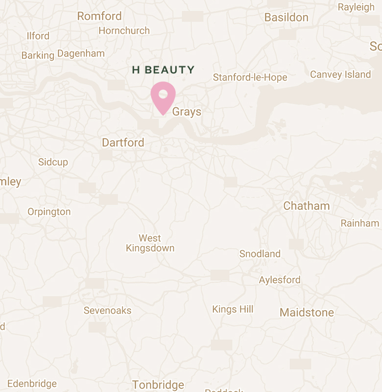 Map of area around Intu Lakeside, Essex shopping centre where H beauty is located