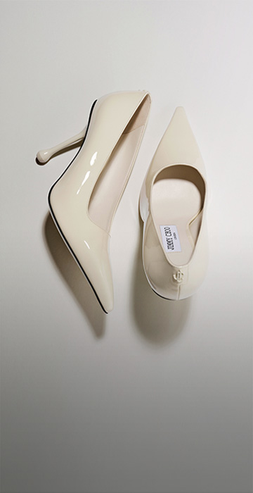 Cream pearl platform heels