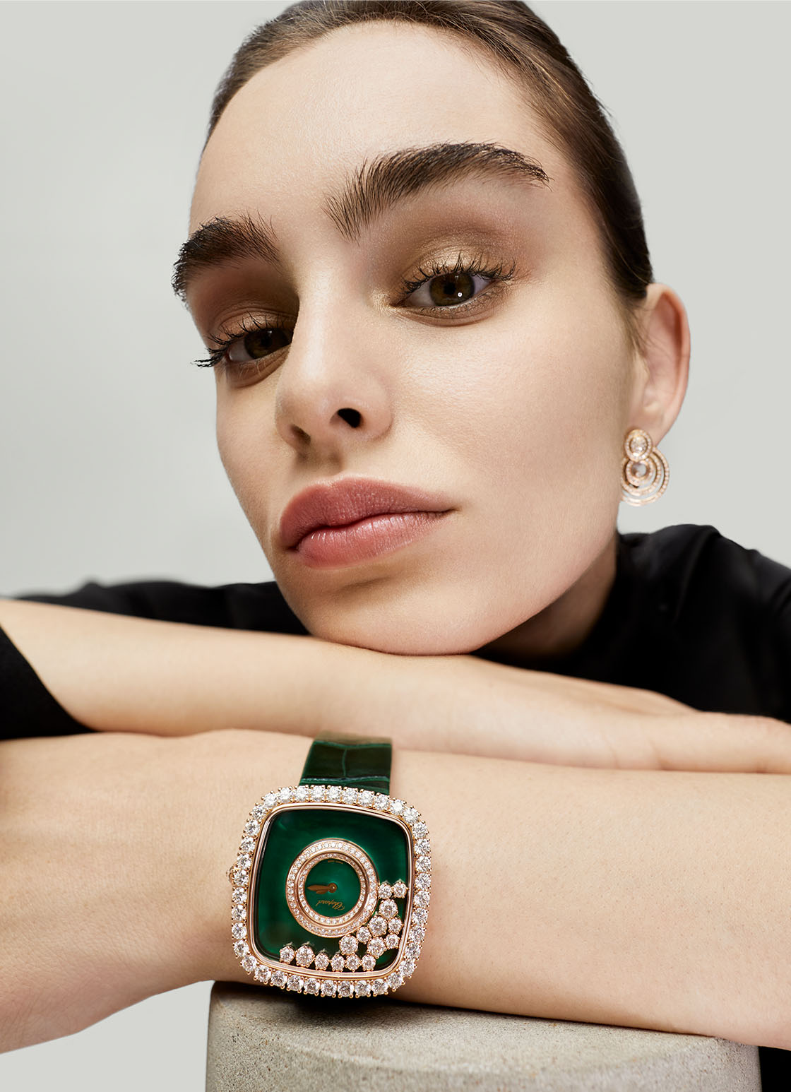 Model wearing Chopard Fine Watch