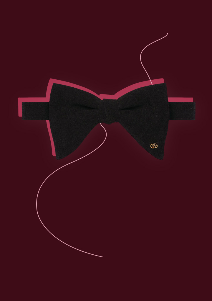 2 - GUCCI  Silk GG Logo Bow Tie