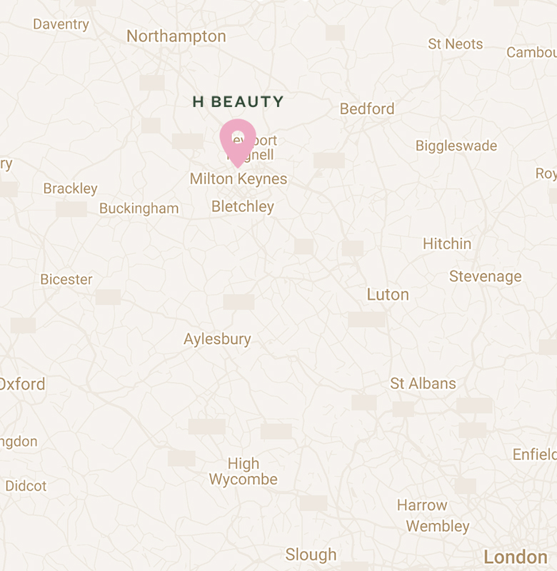 Map of area around centre:mk, Milton Keynes shopping centre where H beauty is located