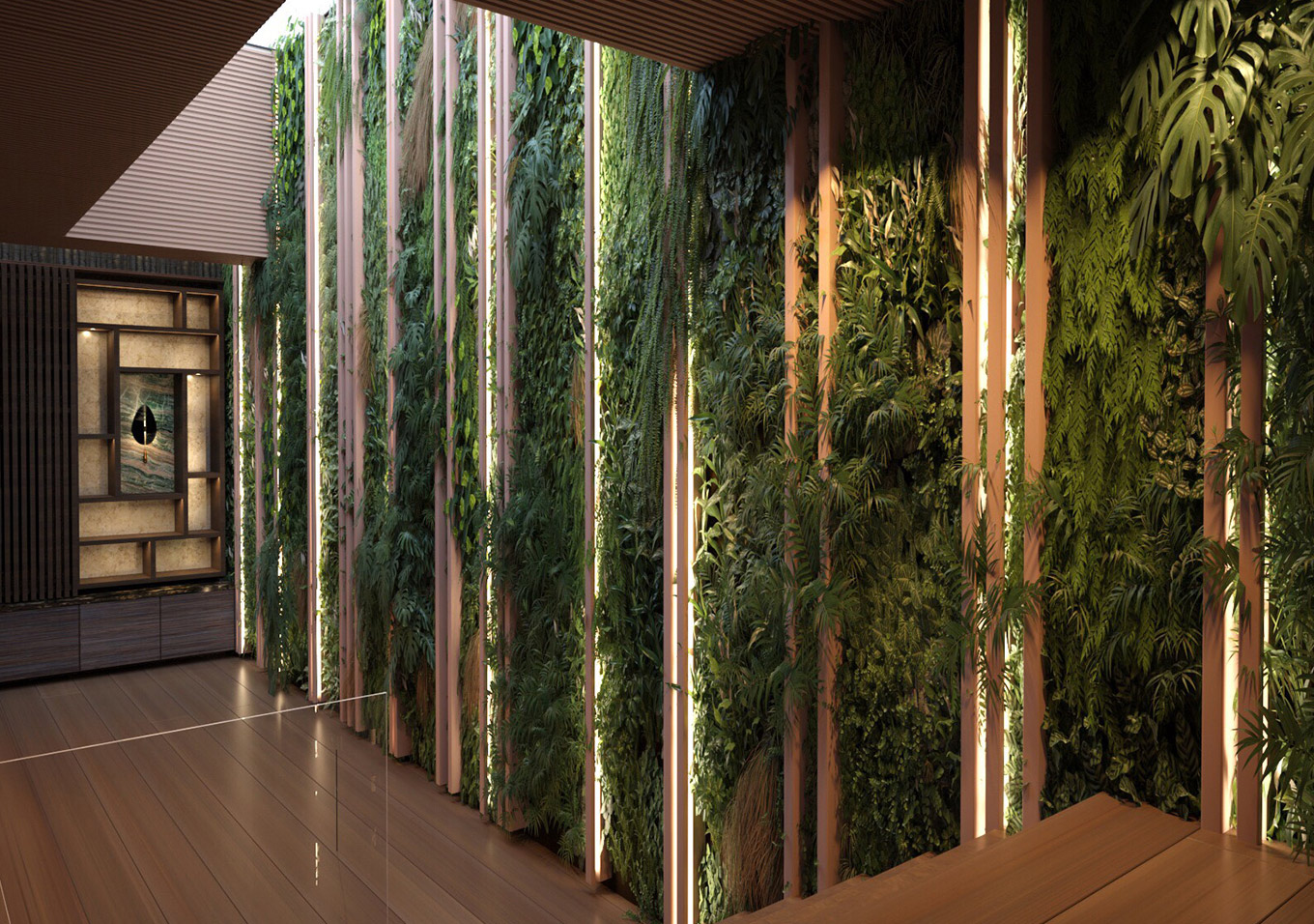 Multipurpose room with Green wall