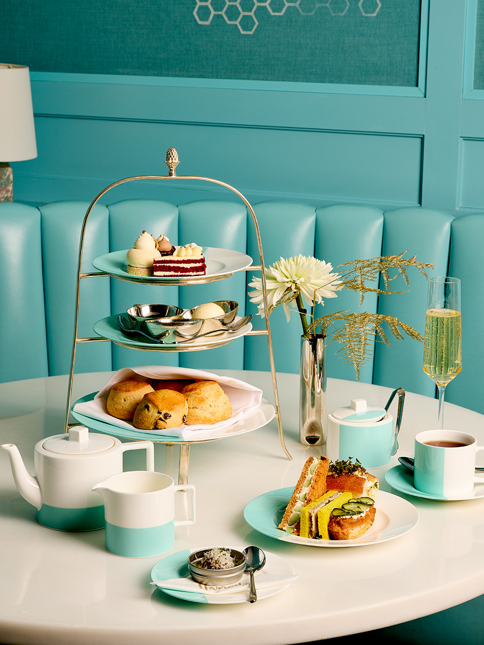 Tiffany Blue Box Cafe; Cube Croissant; Tea; Harrods